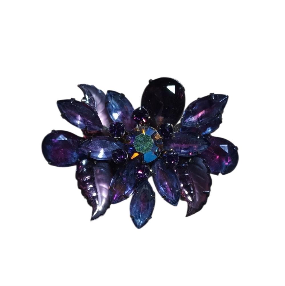 Judy Lee Signed Elegant Purple Grape Watermelon Brooch